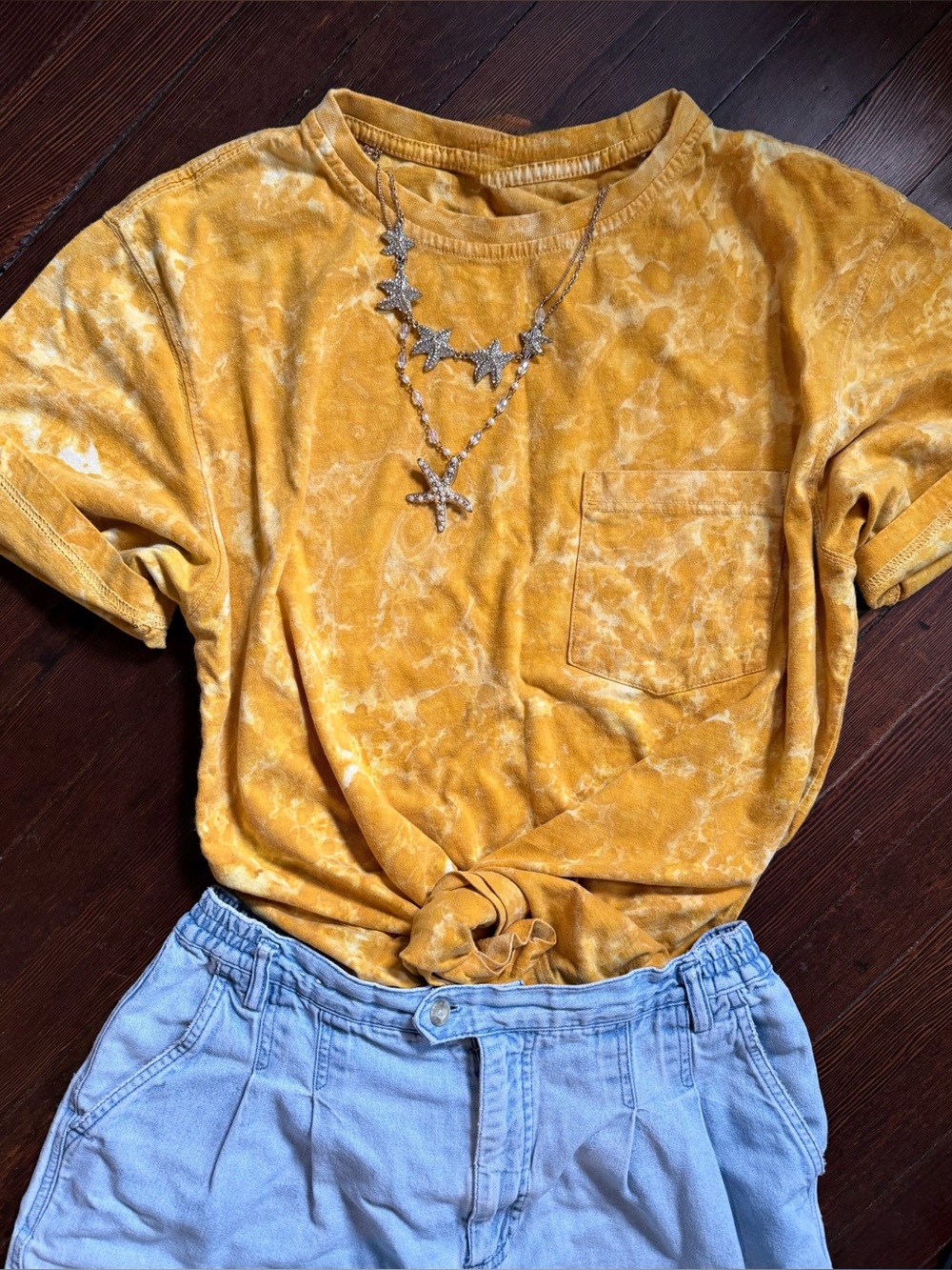 Awesome mustard yellow tie-dye festival shirt XL